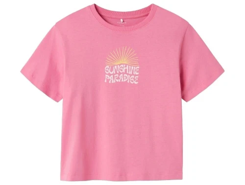 Name It t-shirt aurora pink med paradise print